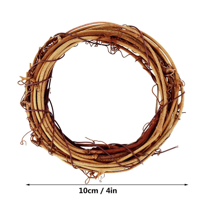 Marrywindix Grapevine Wreath Set  Marrywindix 16 Pieces Natural Vine Branch Wreath Christmas DIY Rattan Wreath Garland for Christmas Holiday Craft Wedding Decor (4 in.) - Image 3